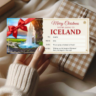 Iceland Trip Christmas Reveal Gift Ticket Card