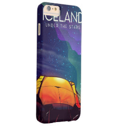 Iceland &#39;under the stars&#39; vintage travel poster barely there iPhone 6 plus case