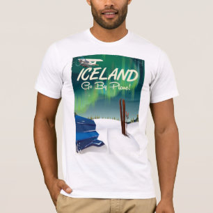 Iceland vintage plane travel poster T-Shirt