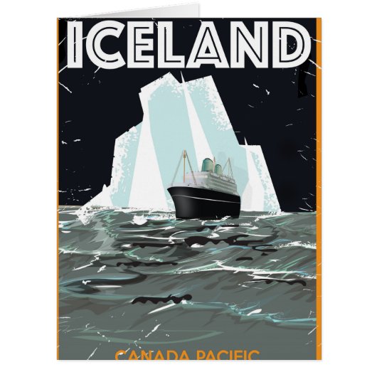 Iceland Vintage Poster Cards (Front)