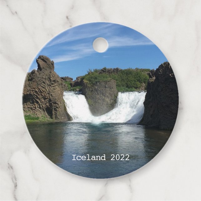 Iceland waterfall - favor tags (Front)
