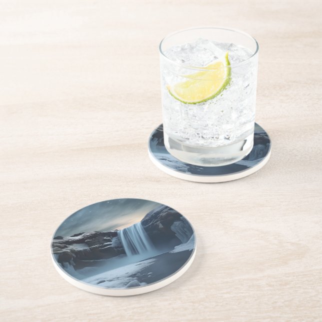 Iceland waterfall landscape coaster (Side)