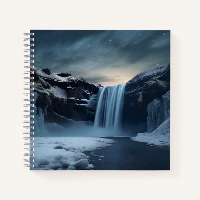 Iceland waterfall landscape notebook (Front)