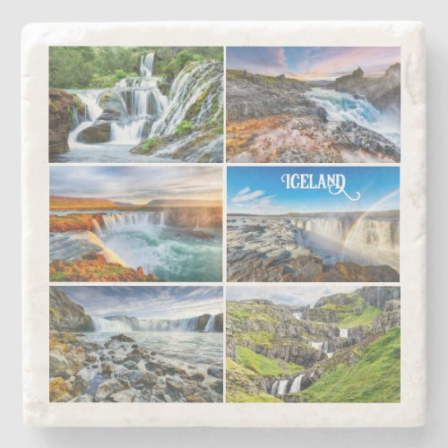 Iceland Waterfalls Stone Coaster
