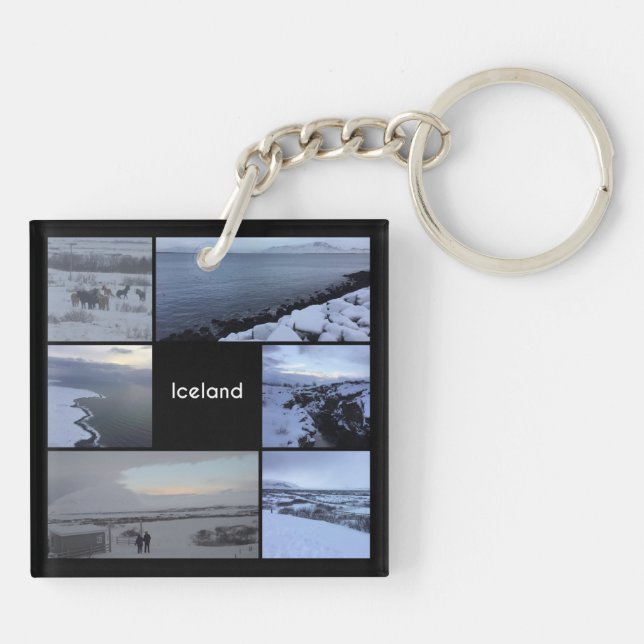 Iceland Winter Landscape Keychain (Back)