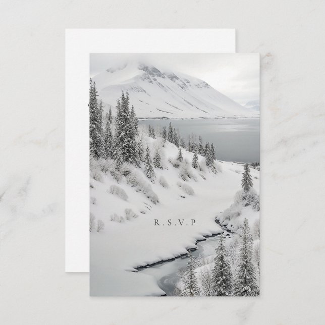 iceland winter wedding meal choices RSVP (Front/Back)