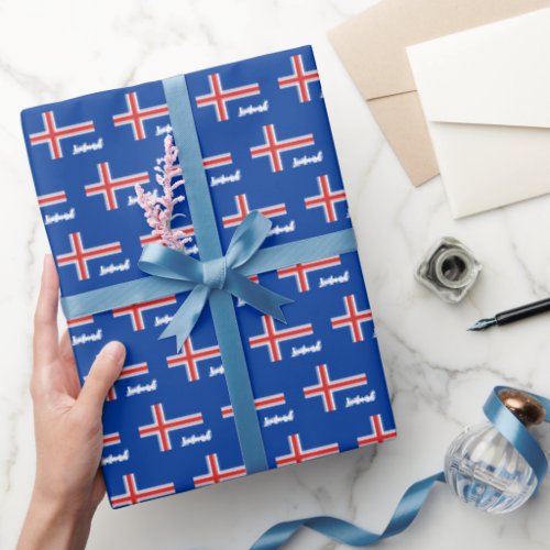 Iceland Wrapping Paper Icelandic Flag patriotic Wrapping Paper