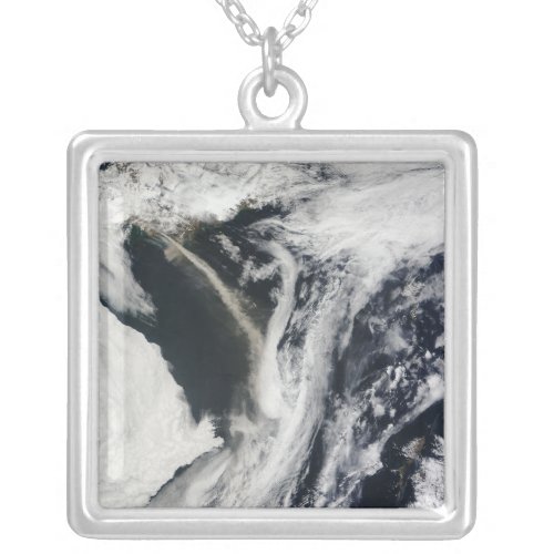 Icelands Eyjafjallajkull volcano Silver Plated Necklace