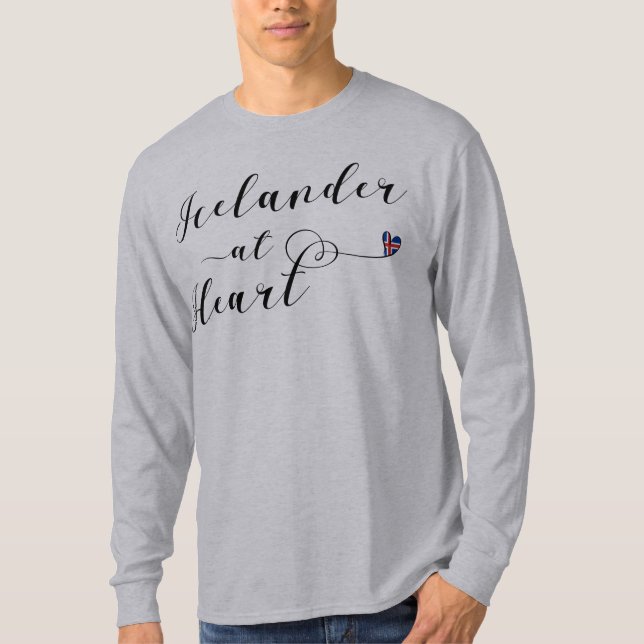 Icelander At Heart T-Shirt, Iceland T-Shirt (Front)