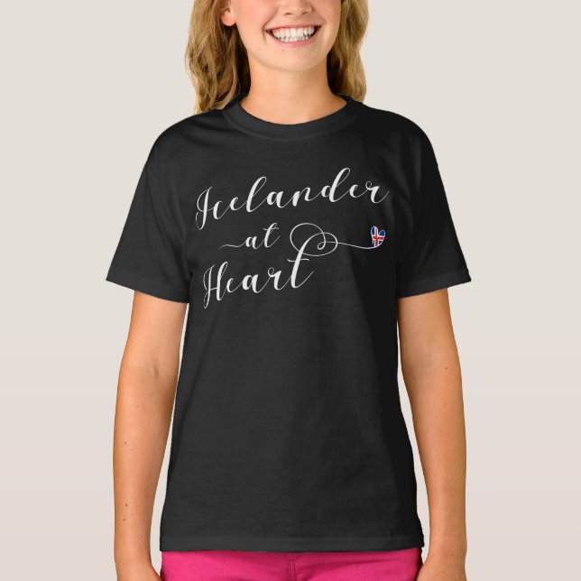 Icelander At Heart Tee Shirt, Iceland (Front)