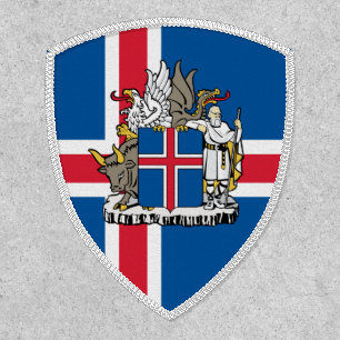Icelander Flag & Coat of Arms, Flag of Iceland Patch