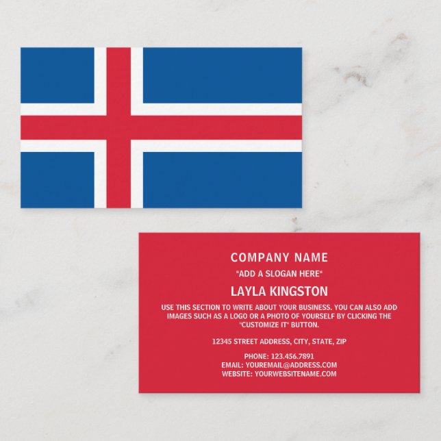 Icelander Flag, Flag of Iceland Business Card (Front/Back)