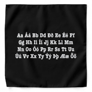 Icelandic Alphabet [Íslenska Stafrófið] Bandana