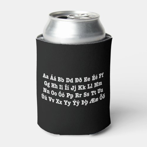 Icelandic Alphabet slenska Stafrfi Can Cooler