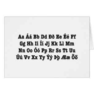 Icelandic Alphabet [Íslenska Stafrófið] Card