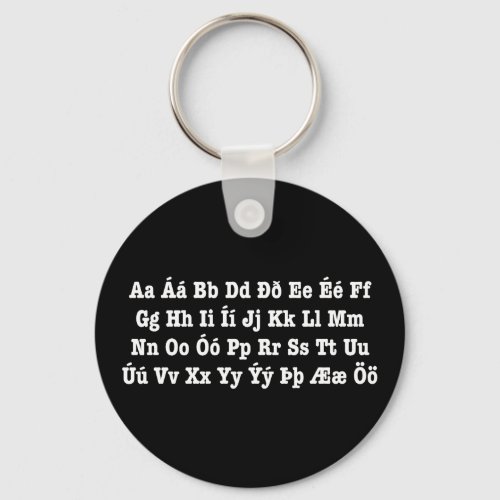 Icelandic Alphabet slenska Stafrfi Keychain