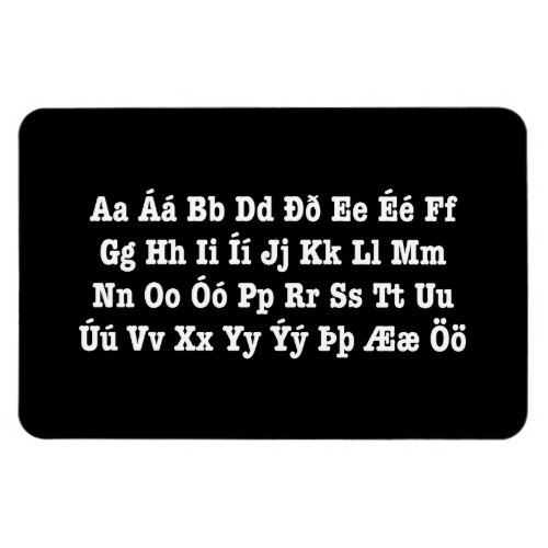 Icelandic Alphabet slenska Stafrfi Magnet