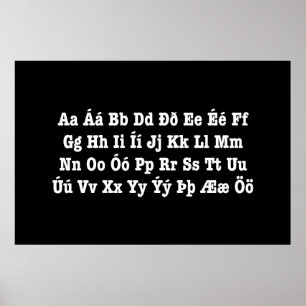 Icelandic Alphabet [Íslenska Stafrófið] Poster