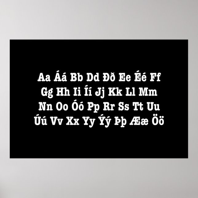 Icelandic Alphabet [Íslenska Stafrófið] Poster (Front)