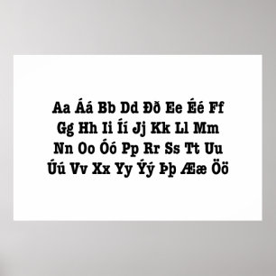 Icelandic Alphabet [Íslenska Stafrófið] Poster