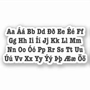 Icelandic Alphabet [Íslenska Stafrófið] Sticker