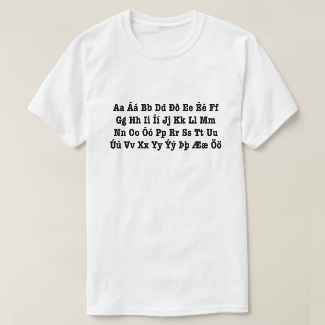 Icelandic Alphabet [Íslenska Stafrófið] T-Shirt (Design Front)