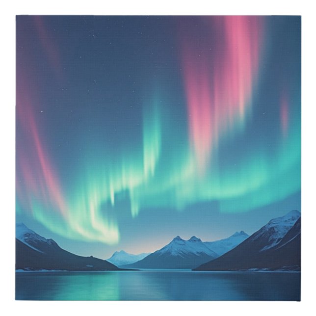 Icelandic Aurora Faux Canvas Print (Front)