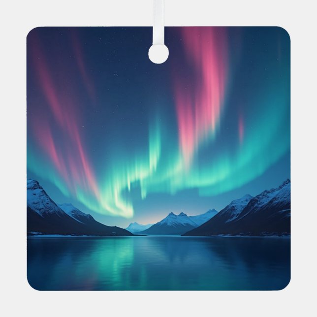 Icelandic Aurora Metal Ornament (Front)