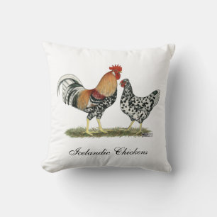 Icelandic Chickens Throw Pillow
