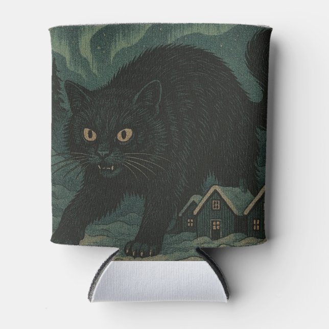 Icelandic Christmas yule Cat  Can Cooler (Front)