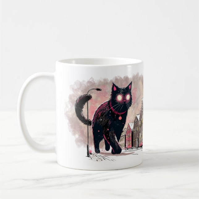 Icelandic Christmas Yule Cat Coffee Mug (Left)
