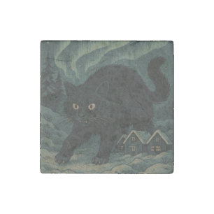 Icelandic Christmas yule Cat  Stone Magnet