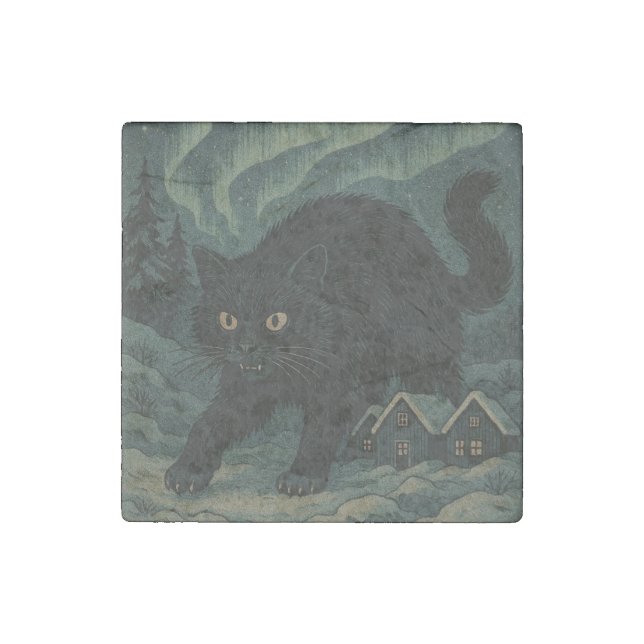Icelandic Christmas yule Cat  Stone Magnet (Front)