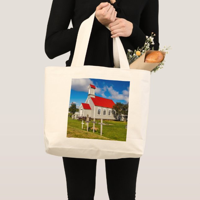 Icelandic Church Large Tote Bag (Front (Product))