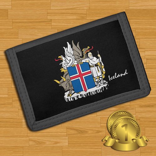 Icelandic flag emblem Iceland fashion Trifold Wallet