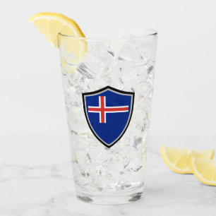 Icelandic flag glass