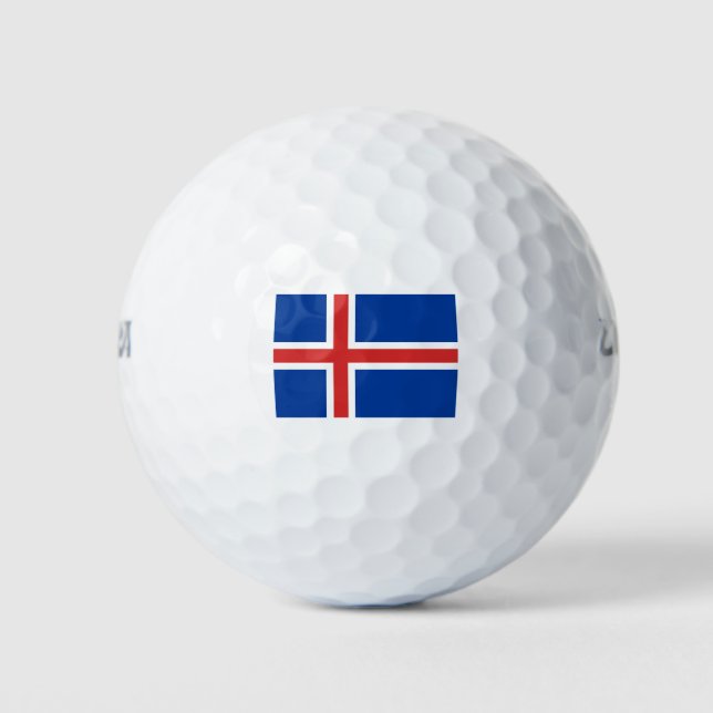 Icelandic flag golf balls (Front)