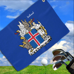 Icelandic Flag & Iceland golf, Reykjavik /sports Golf Towel