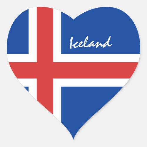 Icelandic flag  Iceland holidaysports fans Heart Sticker