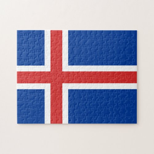 Icelandic flag  Iceland holidaysports fans Jigsaw Puzzle