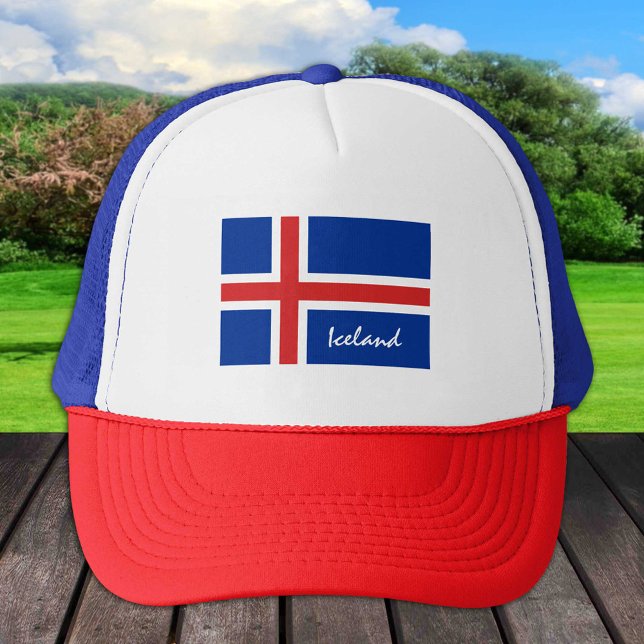 Icelandic flag & Iceland holiday/sports fans Trucker Hat (Creator Uploaded)