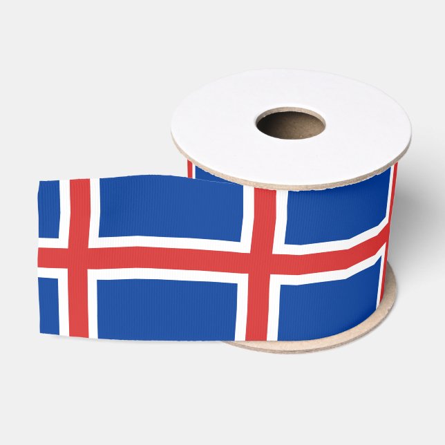 Icelandic Flag & Iceland travel, holiday /sports Grosgrain Ribbon (Spool)