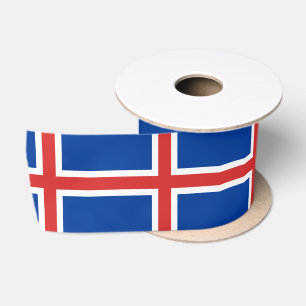 Icelandic Flag & Iceland travel, holiday /sports Satin Ribbon