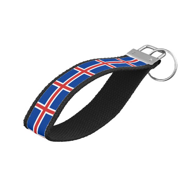 Icelandic Flag & Iceland wrist keychain /fashion (Angled Up)