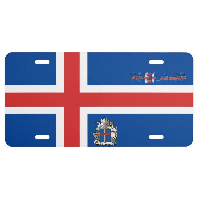 Icelandic flag license plate (Front)