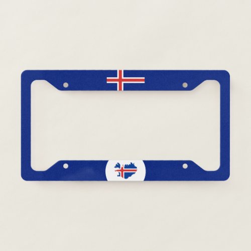 Icelandic flag license plate frame
