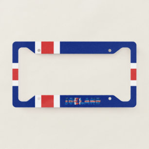 Icelandic flag license plate frame