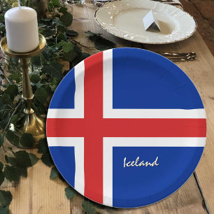 Icelandic Flag plates, party, sports, Iceland Paper Plates