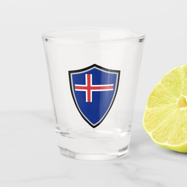 Icelandic flag shot glass (Front)