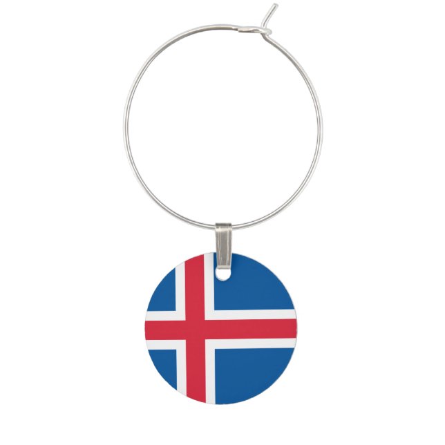 Icelandic flag - wine charm (Front)